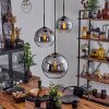 Koyoto  Pendant Light glass 20 cm, 25 cm, 30cm chrome, clear, Smoke-coloured, 3-light sources