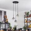 Koyoto  Pendant Light glass 15 cm chrome, clear, Smoke-coloured, 3-light sources