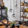 Koyoto  Pendant Light glass 15 cm chrome, clear, Smoke-coloured, 3-light sources