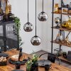 Koyoto  Pendant Light glass 15 cm chrome, Smoke-coloured, 3-light sources