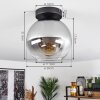 Koyoto  Ceiling Light glass 20 cm clear, Smoke-coloured, 1-light source