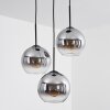 Koyoto  Ceiling Light glass 20 cm clear, Smoke-coloured, 3-light sources