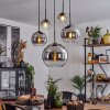 Koyoto  Pendant Light glass 15 cm, 20 cm, 25 cm, 30cm chrome, clear, Smoke-coloured, 5-light sources