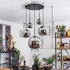 Koyoto  Pendant Light glass 15 cm, 20 cm, 25 cm, 30cm chrome, Smoke-coloured, 5-light sources