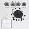 Koyoto  Pendant Light glass 15 cm, 20 cm, 25 cm, 30cm chrome, Smoke-coloured, 5-light sources