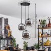 Koyoto  Pendant Light glass 25 cm chrome, Smoke-coloured, 3-light sources