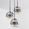 Koyoto  Pendant Light glass 25 cm clear, Smoke-coloured, 3-light sources