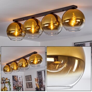 Koyoto  Ceiling Light glass 30 cm gold, clear, 4-light sources