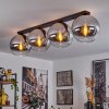 Koyoto  Ceiling Light glass 30 cm chrome, clear, Smoke-coloured, 4-light sources