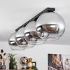 Koyoto  Ceiling Light glass 30 cm chrome, clear, Smoke-coloured, 4-light sources