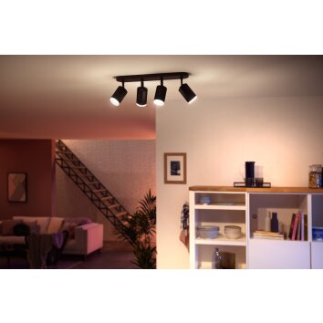 Philips Hue Fugato Ceiling Light LED black, 4-light sources, Colour changer