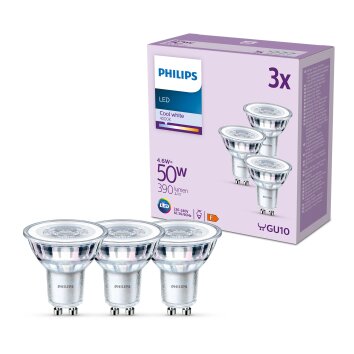 Philips Classic Set of 3 LED GU10 4.6 Watt 4000 Kelvin 390 Lumen