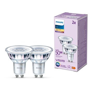 Philips Classic Set of 2 LED GU10 4.6 Watt 2700 Kelvin 355 Lumen