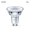Philips Classic Set of 6 LED GU10 3.5 Watt 2700 Kelvin 255 Lumen