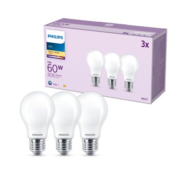 Philips Classic Set of 3 LED E27 7 Watt 2700 Kelvin 806 Lumen