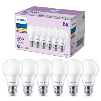 Philips Classic Set of 6 LED E27 8 Watt 2700 Kelvin 806 Lumen