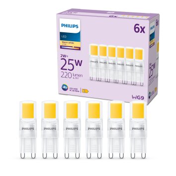 Philips Bulb Set of 6 LED GU9 2 Watt 2700 Kelvin 220 Lumen