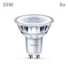 Philips Classic Set of 6 LED GU10 3.5 Watt 4000 Kelvin 275 Lumen