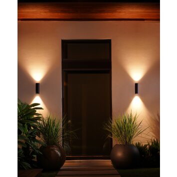 Philips Hue Appear Outdoor Wall Light set x 2 LED black, 2-light sources, Colour changer