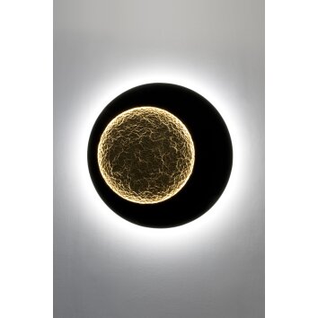 Holländer PLENILUNIO Wall Light LED brown, gold, black, 2-light sources