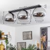 Koyoto  Ceiling Light glass 30 cm chrome, clear, Smoke-coloured, 3-light sources