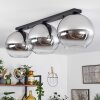 Koyoto  Ceiling Light glass 30 cm chrome, clear, Smoke-coloured, 3-light sources
