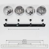 Koyoto  Ceiling Light glass 25 cm clear, Smoke-coloured, 4-light sources