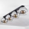 Koyoto  Ceiling Light glass 25 cm clear, Smoke-coloured, 4-light sources