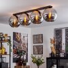 Koyoto  Ceiling Light glass 30 cm chrome, Smoke-coloured, 4-light sources
