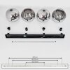 Koyoto  Ceiling Light glass 25 cm chrome, clear, Smoke-coloured, 4-light sources