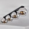 Koyoto  Ceiling Light glass 25 cm chrome, clear, Smoke-coloured, 4-light sources
