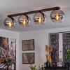 Koyoto  Ceiling Light glass 25 cm chrome, clear, Smoke-coloured, 4-light sources