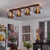 Koyoto  Ceiling Light glass 25 cm chrome, Smoke-coloured, 4-light sources
