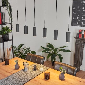 Javel Pendant Light Wood like finish, Ecru, 6-light sources