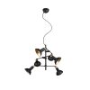 Trio Roxie Pendant Light brass, black, 6-light sources
