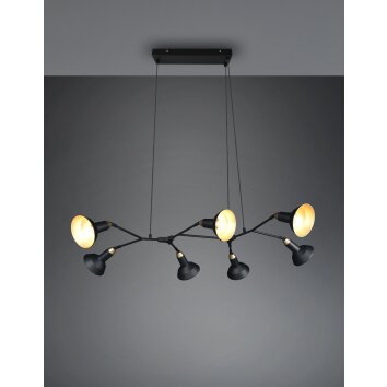 Trio Roxie Pendant Light brass, black, 7-light sources