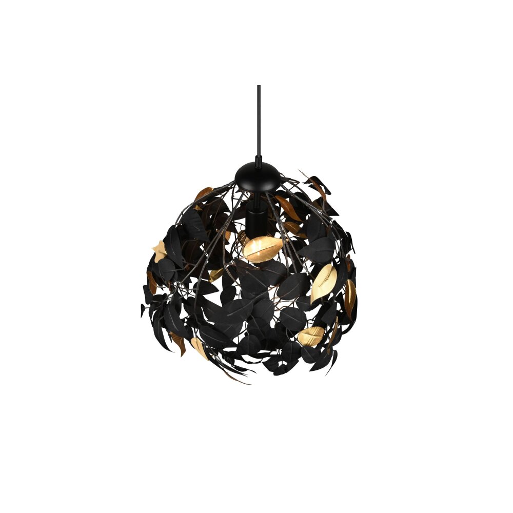 SLV hanglamp Forchini, 50 cm zwart/goudkleurig kunststof