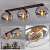 Koyoto  Ceiling Light glass 25 cm chrome, clear, Smoke-coloured, 3-light sources