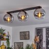 Koyoto  Ceiling Light glass 25 cm chrome, clear, Smoke-coloured, 3-light sources