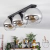 Koyoto  Ceiling Light glass 25 cm chrome, clear, Smoke-coloured, 3-light sources