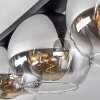 Koyoto  Ceiling Light glass 25 cm chrome, clear, Smoke-coloured, 3-light sources