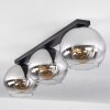 Koyoto  Ceiling Light glass 25 cm chrome, clear, Smoke-coloured, 3-light sources
