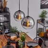 Koyoto  Pendant Light glass 25 cm chrome, clear, Smoke-coloured, 2-light sources