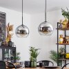 Koyoto  Pendant Light glass 25 cm chrome, clear, Smoke-coloured, 2-light sources
