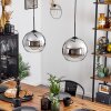 Koyoto  Pendant Light glass 25 cm chrome, clear, Smoke-coloured, 2-light sources