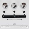 Koyoto  Ceiling Light glass 20 cm chrome, Smoke-coloured, 3-light sources