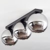 Koyoto  Ceiling Light glass 20 cm chrome, Smoke-coloured, 3-light sources