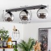 Koyoto  Pendant Light glass 15 cm chrome, Smoke-coloured, 3-light sources