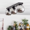 Koyoto  Pendant Light glass 15 cm chrome, Smoke-coloured, 3-light sources