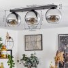 Koyoto  Ceiling Light glass 20 cm chrome, clear, Smoke-coloured, 3-light sources